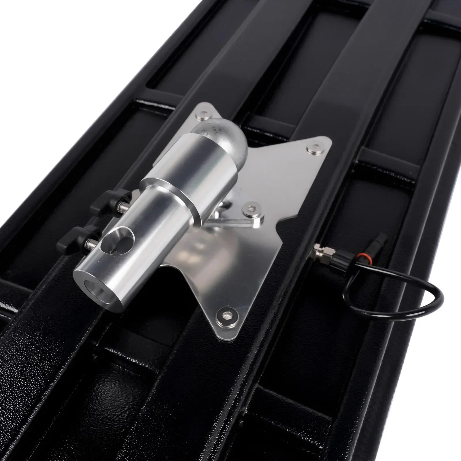 Srebrny metaliczny adapter hitch ap03 lampa pdr z cylindrycznym odbiornikiem i regulowanym uchwytem
