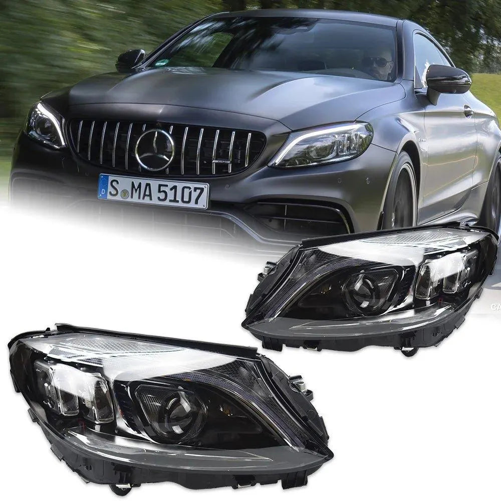 Lampy Samochodowe do Benz W205: Reflektory LED Projektor 2014-2020 C180 C200 C260 C300 z Oświetleniem Dziennym LED DRL - Multigenus