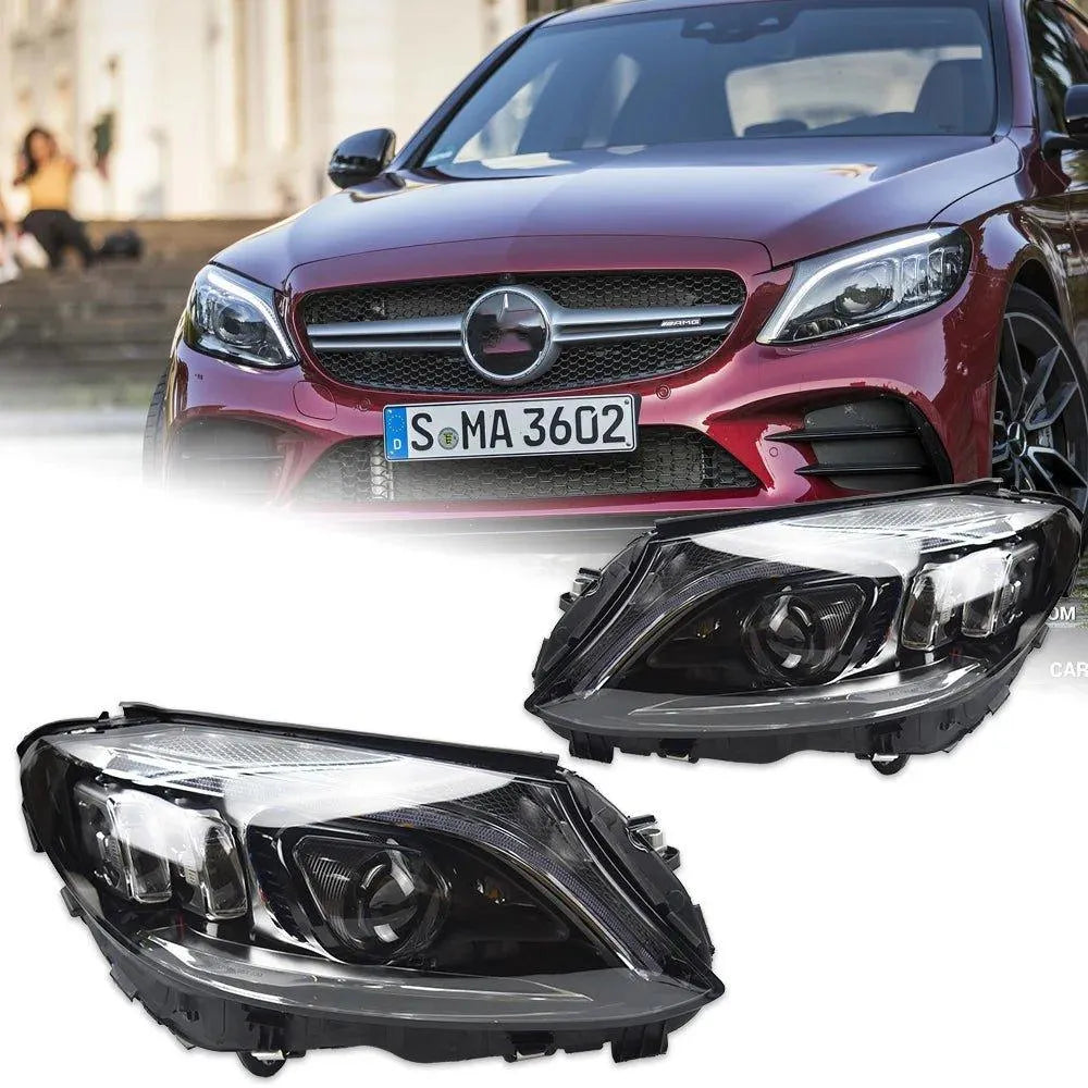 Lampy Samochodowe do Benz W205: Reflektory LED Projektor 2014-2020 C180 C200 C260 C300 z Oświetleniem Dziennym LED DRL - Multigenus