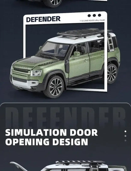Land Rover Defender 110 1/32 Metalowy Model z Efektami Dźwiękowymi i Świetlnymi