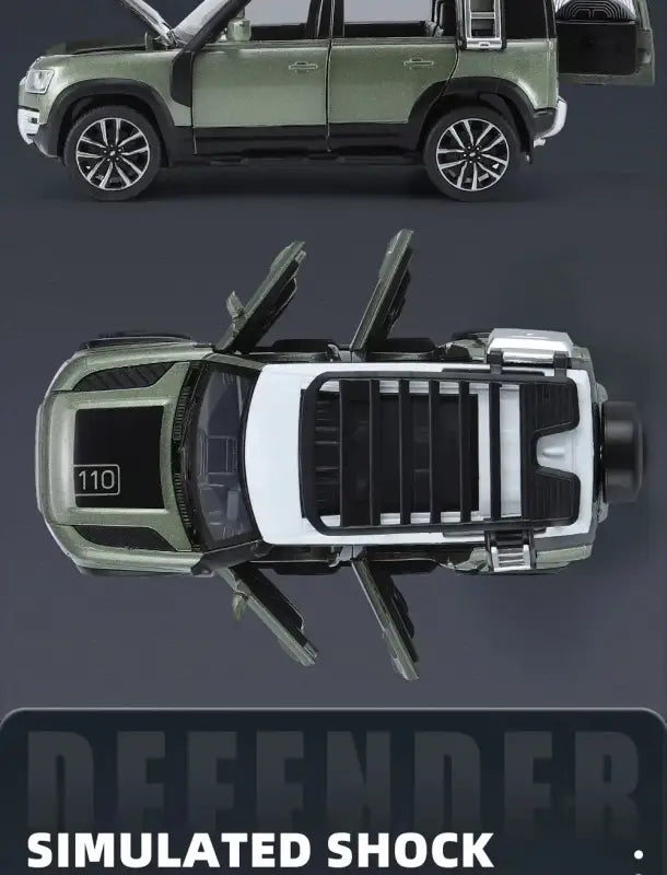 Land Rover Defender 110 1/32 Metalowy Model z Efektami Dźwiękowymi i Świetlnymi