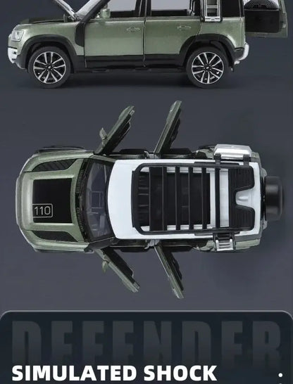 Land Rover Defender 110 1/32 Metalowy Model z Efektami Dźwiękowymi i Świetlnymi