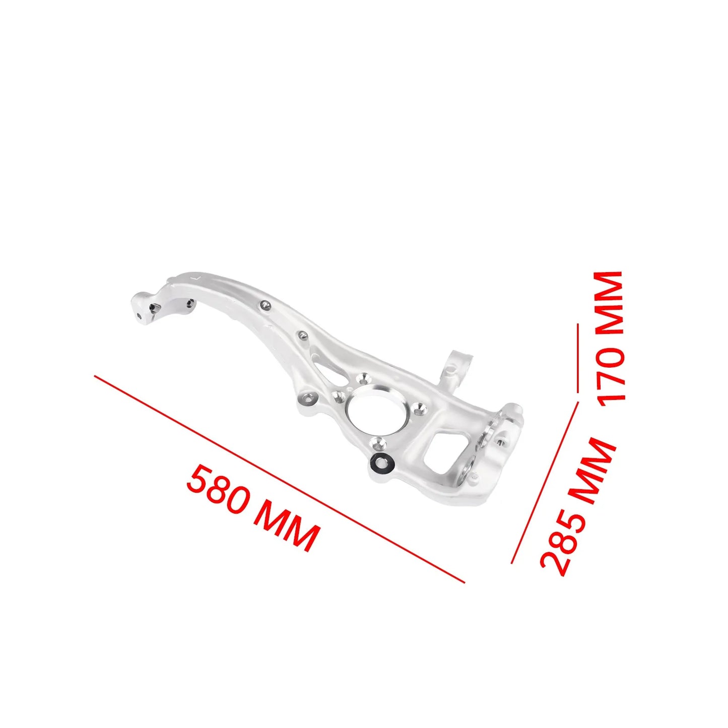 Srebrna, frezowana aluminiowa zwrotnica przednia vorderachse links 80a407253c do audi a6 c8 a7 q5
