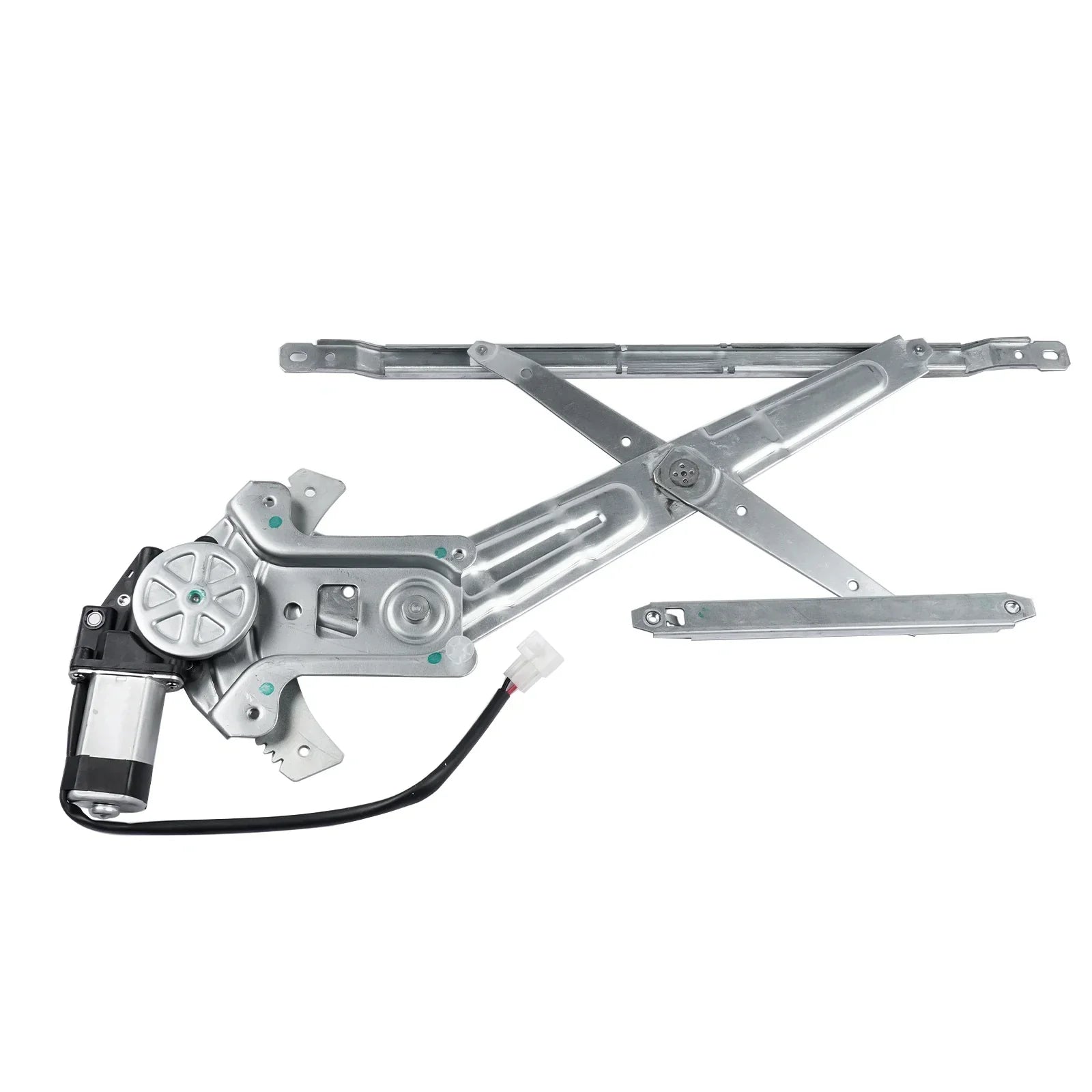 Srebrny metalowy regulator szyby przedniej lewy z silnikiem i okablowaniem do ford rangera mk2 2006 2011