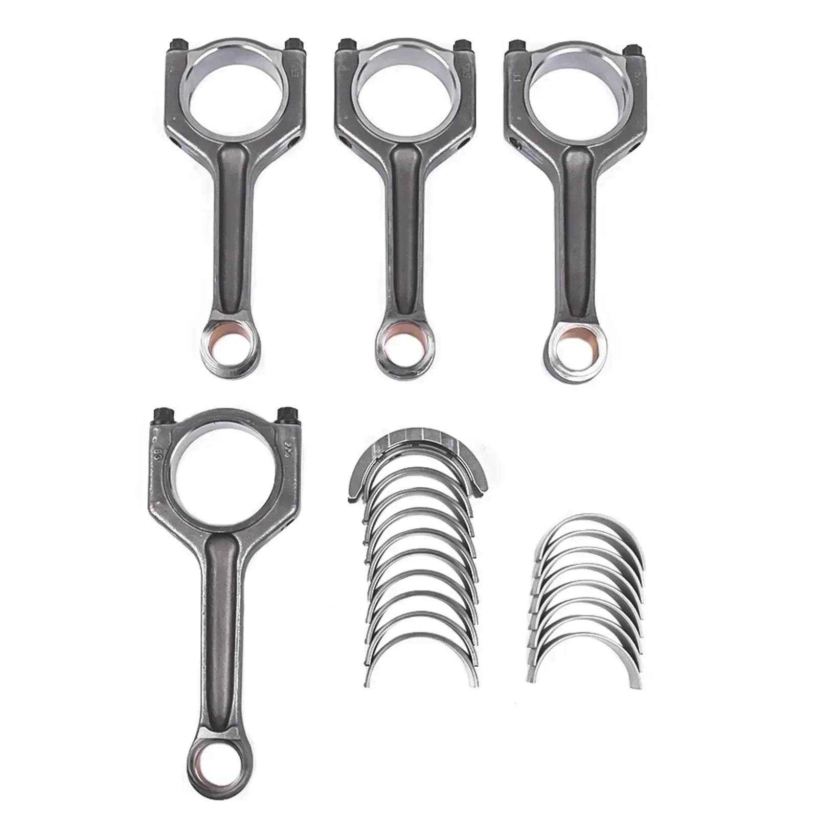 Zestaw czterech kutych aluminiowych korbowodów z pierścieniami tłokowymi do bmw n20b20a f22 f30 f32