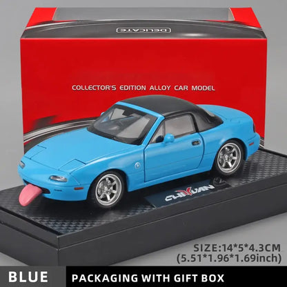 Mazda MX-5 1:32 – Metalowy Model Kolekcjonerski i Prezent - Niebeski z pudełkiem