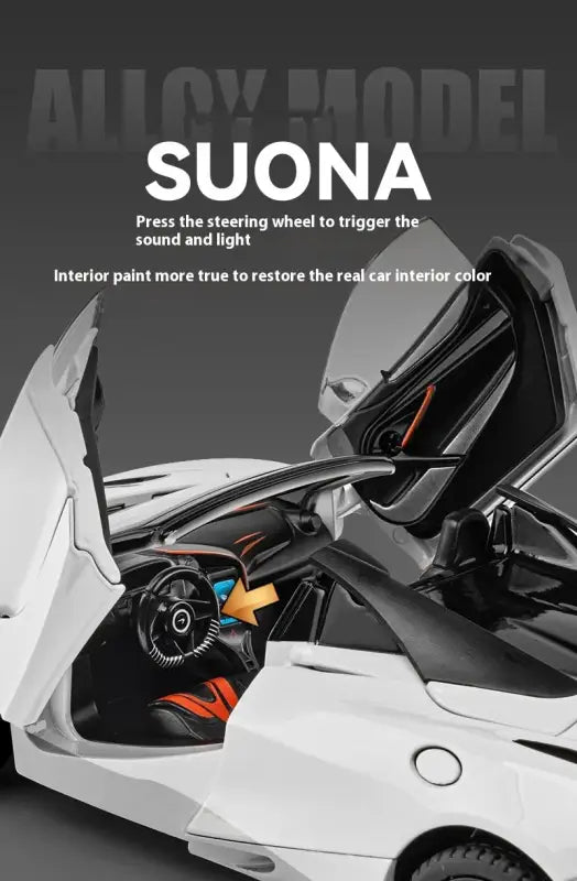 McLaren 720S 1:24 – Metalowy Model Samochodu Sportowego Amortyzowane Koła Realistyczna Replika Idealny Prezent