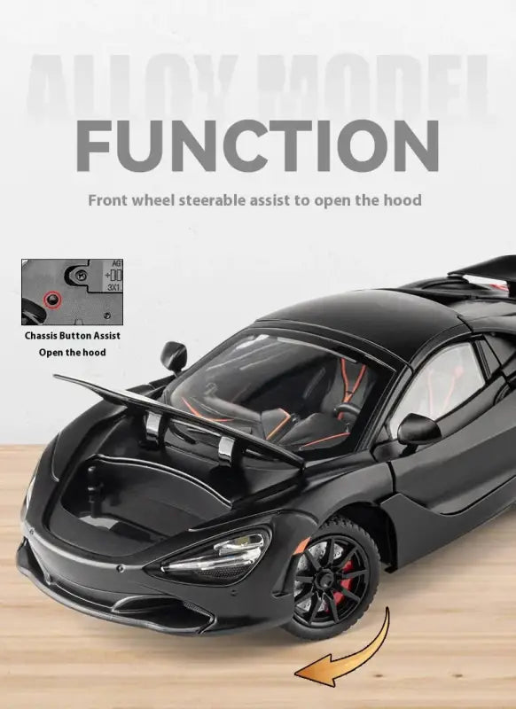 McLaren 720S 1:24 – Metalowy Model Samochodu Sportowego Amortyzowane Koła Realistyczna Replika Idealny Prezent