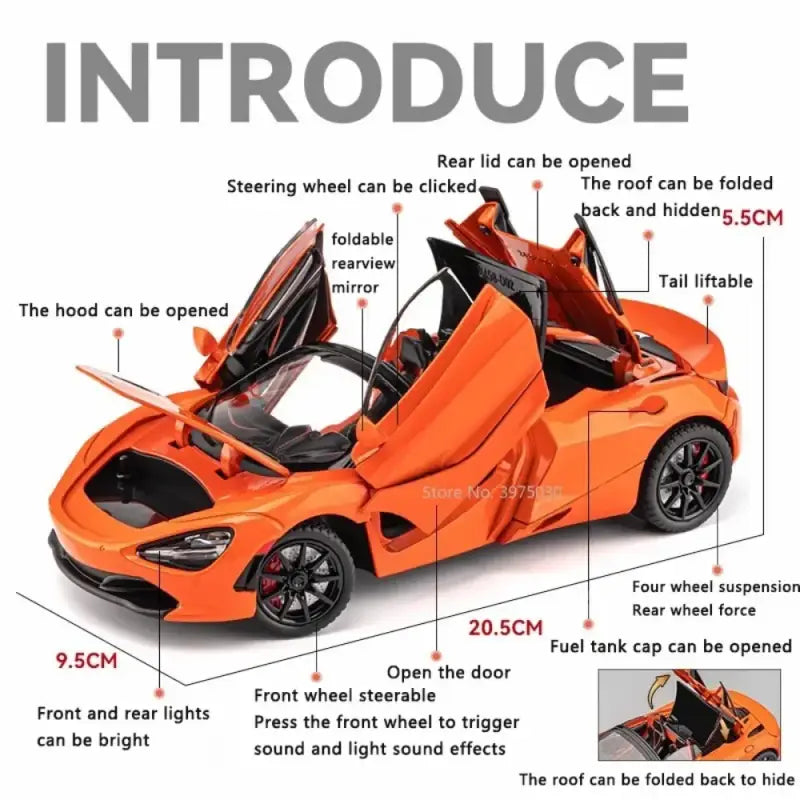 McLaren 720S 1:24 – Metalowy Model z Dźwiękiem i Światłem
