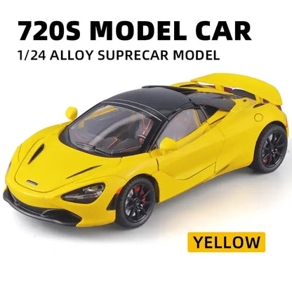 McLaren 720S 1:24 – Metalowy Model z Dźwiękiem i Światłem - Żółty