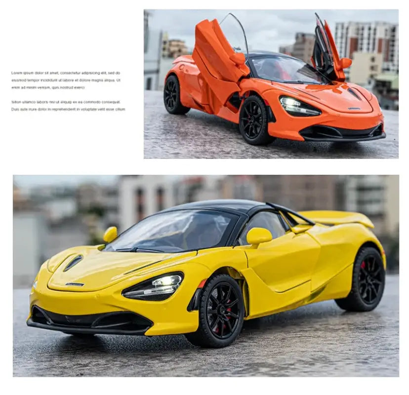 McLaren 720S 1:24 – Metalowy Model Samochodu Sportowego Amortyzowane Koła Realistyczna Replika Idealny Prezent