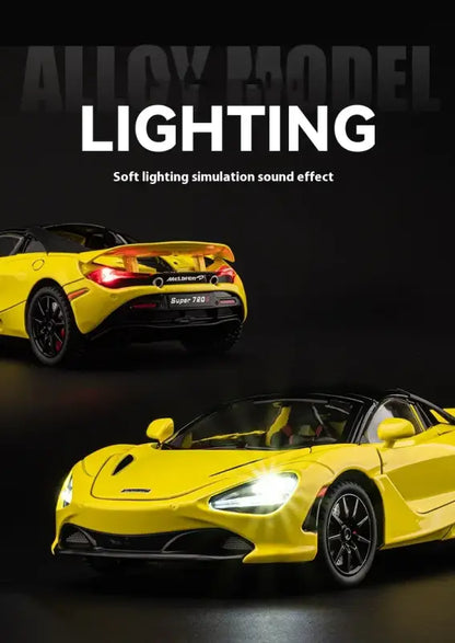 McLaren 720S 1:24 – Metalowy Model Samochodu Sportowego Amortyzowane Koła Realistyczna Replika Idealny Prezent