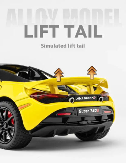 McLaren 720S 1:24 – Metalowy Model Samochodu Sportowego Amortyzowane Koła Realistyczna Replika Idealny Prezent