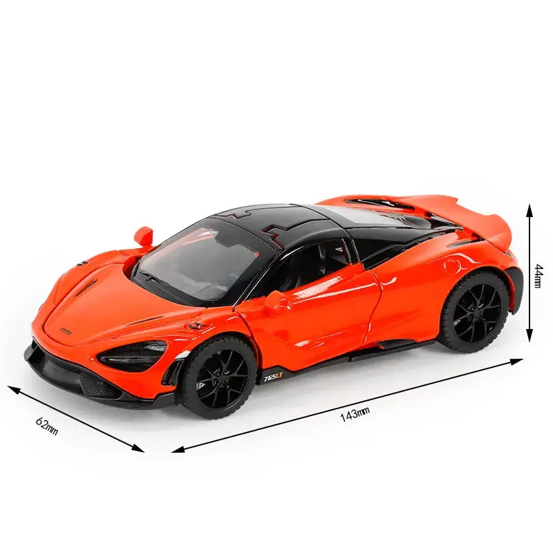 McLaren 765LT 1:32 – Model Samochodu Fast & Furious 7 z Efektami Dźwiękowymi i Świetlnymi - Czarny bez pudełka