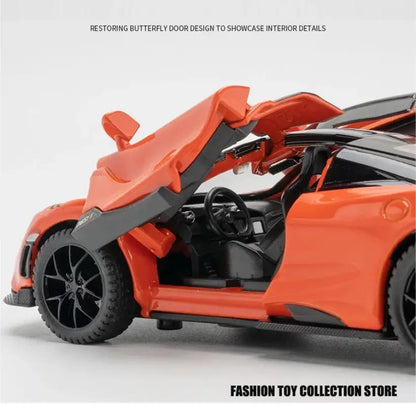 McLaren 765LT 1:32 – Model Samochodu Fast & Furious 7 z Efektami Dźwiękowymi i Świetlnymi - Czarny bez pudełka