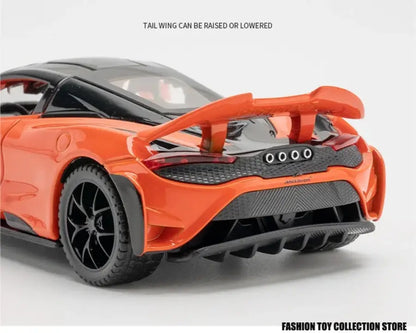 McLaren 765LT 1:32 – Model Samochodu Fast & Furious 7 z Efektami Dźwiękowymi i Świetlnymi - Czarny bez pudełka