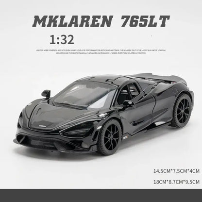 McLaren 765LT 1:32 – Model Samochodu Fast & Furious 7 z Efektami Dźwiękowymi i Świetlnymi - Czarny bez pudełka