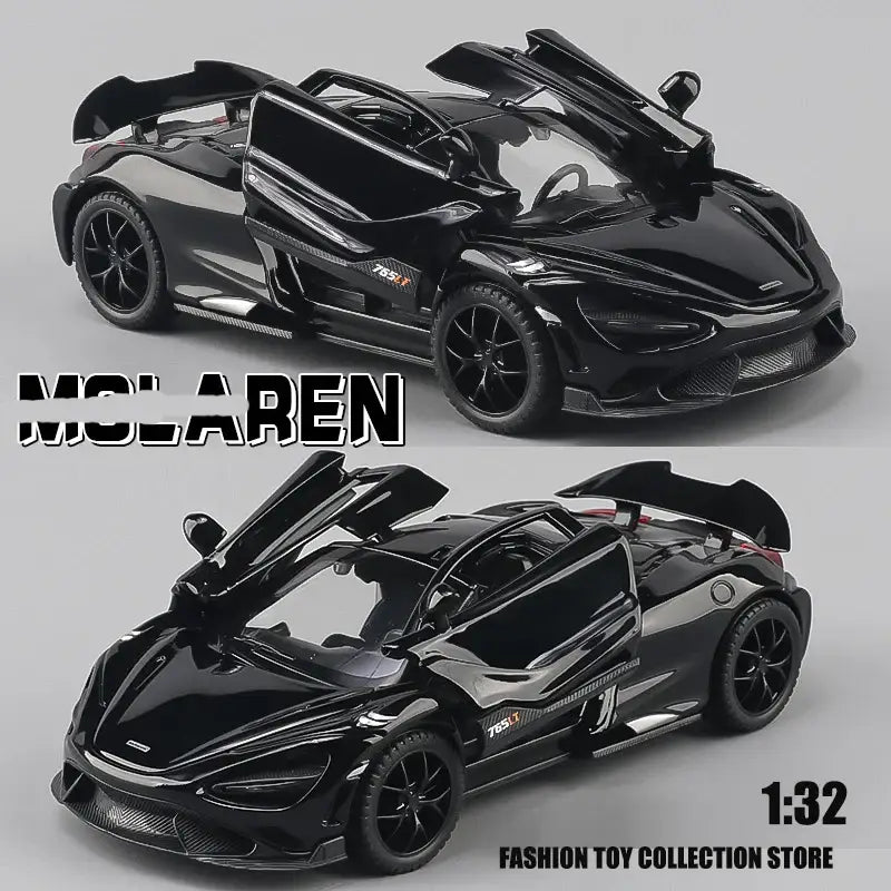 McLaren 765LT 1:32 – Model Samochodu Fast & Furious 7 z Efektami Dźwiękowymi i Świetlnymi - Czarny bez pudełka