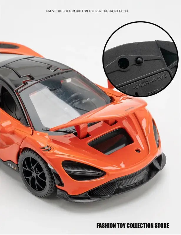 McLaren 765LT 1:32 – Model Samochodu Fast & Furious 7 z Efektami Dźwiękowymi i Świetlnymi - Czarny bez pudełka