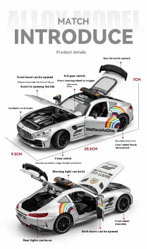 AMG F1 Safety Car 1:24 – Metalowy Model z Oświetleniem