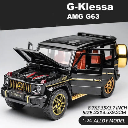 Mercedes AMG G63 1:24 Metalowy Model Samochodu z Efektami Dźwiękowymi i Świetlnymi - G63 CZARNY Z PUDEŁKIEM