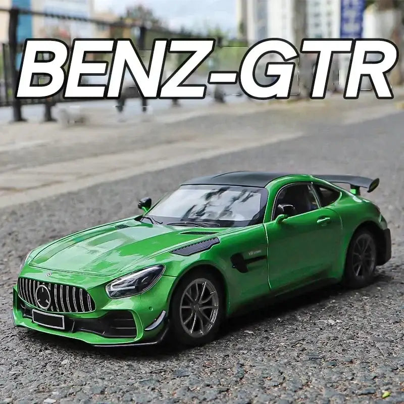 Mercedes-Benz AMG GTR 1:18 – Metalowy Model Z Dźwiękiem i Światłem - Zielony z pudełkiem
