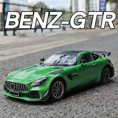 Mercedes-Benz AMG GTR 1:18 – Metalowy Model Z Dźwiękiem i Światłem - Zielony z pudełkiem