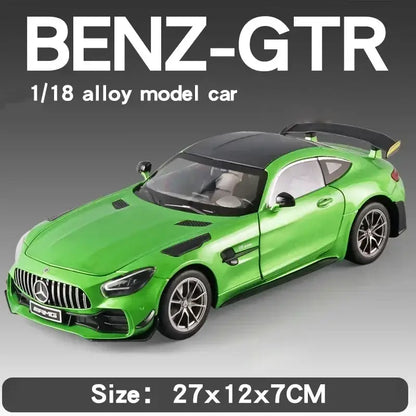 Mercedes-Benz AMG GTR 1:18 – Metalowy Model Z Dźwiękiem i Światłem - Zielony bez pudełka