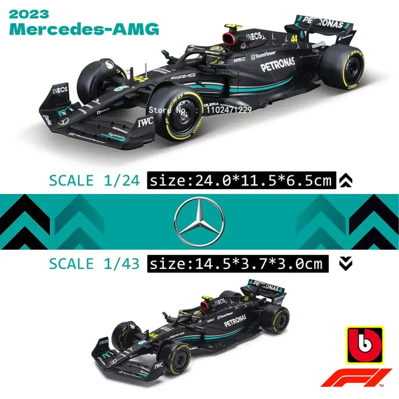 Mercedes-AMG W14 2023 1:24 Metalowy Model Wyścigowy Hamilton Russell
