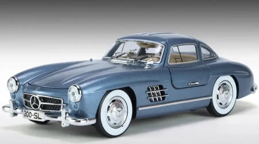 Mercedes-Benz 300SL 1:24 – Klasyczny Model Metalowy do Kolekcji - Niebieski z pudełkiem