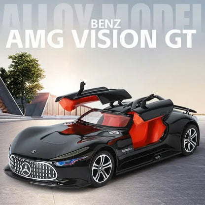 Benz AMG Vision GT 1:24 – Metalowy Model Samochodu Kolekcjonerskiego - Jasno-czarny z pudełkiem
