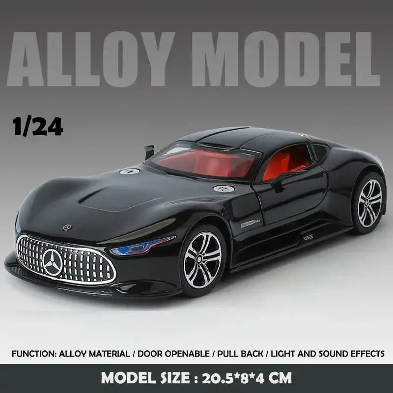 Benz AMG Vision GT 1:24 – Metalowy Model Samochodu Kolekcjonerskiego - Jasno-czarny