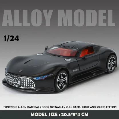 Benz AMG Vision GT 1:24 – Metalowy Model Samochodu Kolekcjonerskiego - Matowy czarny z pudełkiem