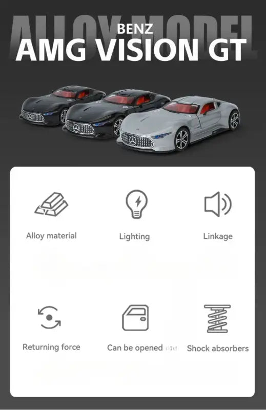 Benz AMG Vision GT 1:24 – Metalowy Model Samochodu Kolekcjonerskiego