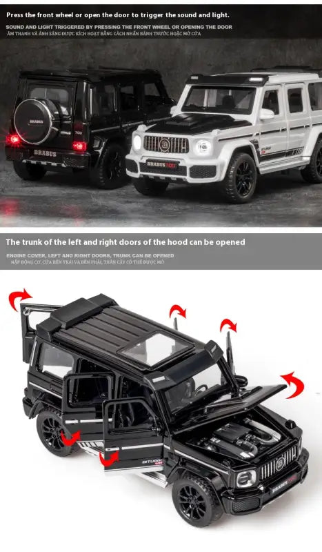 G700 Mercedes 1/32 – Metalowy Model Off-road SUV z Dźwiękiem i Światłem
