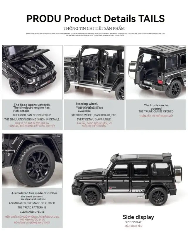 G700 1:32 – Metalowy Model Samochodu Terenowego z Dźwiękiem i Światłem Zabawka dla Dzieci