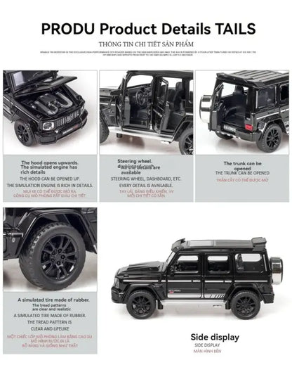 G700 1:32 – Metalowy Model Samochodu Terenowego z Dźwiękiem i Światłem Zabawka dla Dzieci