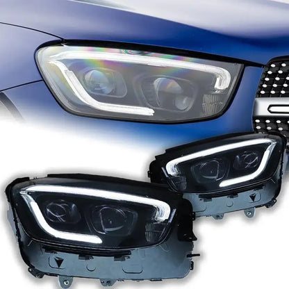 Reflektory do Mercedes Benz GLC LED z DRL Lampy Przednie (2017-2022) C253 X253 GLC200 GLC260 GLC300 - Multigenus