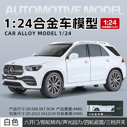 Mercedes-Benz GLE350 SUV 1:24 - Metalowy Model Samochodu z Efektami Dźwiękowymi i Świetlnymi - Biały z pudełkiem