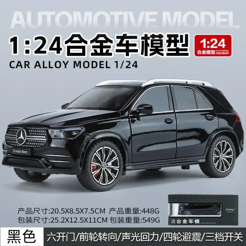 Mercedes-Benz GLE350 SUV 1:24 - Metalowy Model Samochodu z Efektami Dźwiękowymi i Świetlnymi - Czarny z pudełkiem