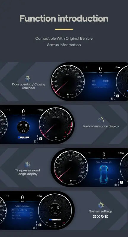 Nowoczesny 12,3-calowy LCD Klaster do Benz dla R Class ML GL G GLE GLS W164 2006-2019 z Wirtualnym Kokpitem