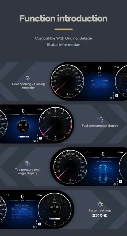 Nowoczesny 12,3-calowy LCD Klaster do Benz dla R Class ML GL G GLE GLS W164 2006-2019 z Wirtualnym Kokpitem