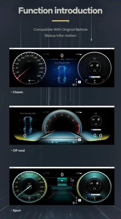 Nowoczesny 12,3-calowy LCD Klaster do Benz dla R Class ML GL G GLE GLS W164 2006-2019 z Wirtualnym Kokpitem