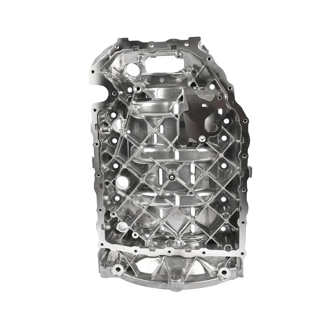 Srebrny metaliczny miska olejowa silnika tfsi quattro z wzorem w kratkę i otworami montażowymi 06j103603ar 06j103603af