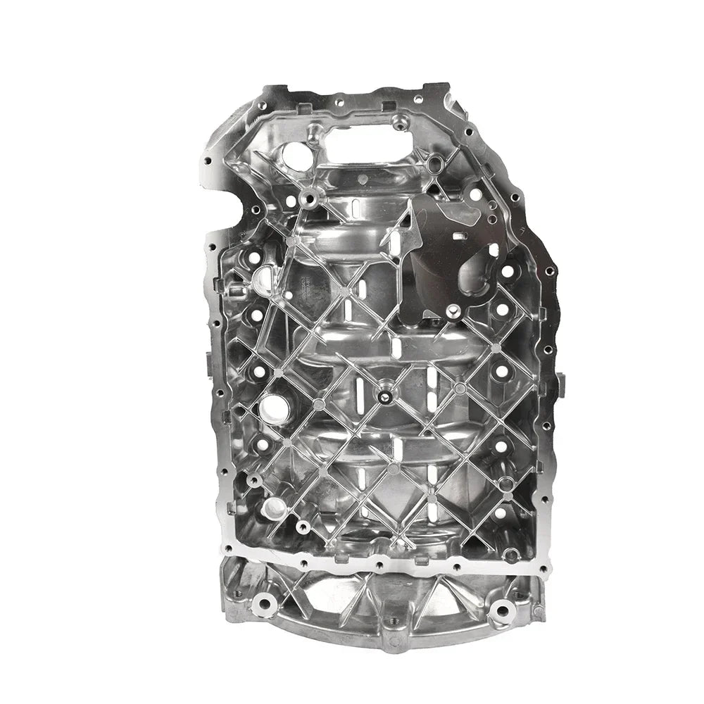 Srebrny metaliczny miska olejowa silnika tfsi quattro z wzorem w kratkę i otworami montażowymi 06j103603ar 06j103603af
