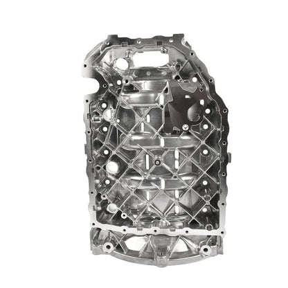 Srebrny metaliczny miska olejowa silnika tfsi quattro z wzorem w kratkę i otworami montażowymi 06j103603ar 06j103603af
