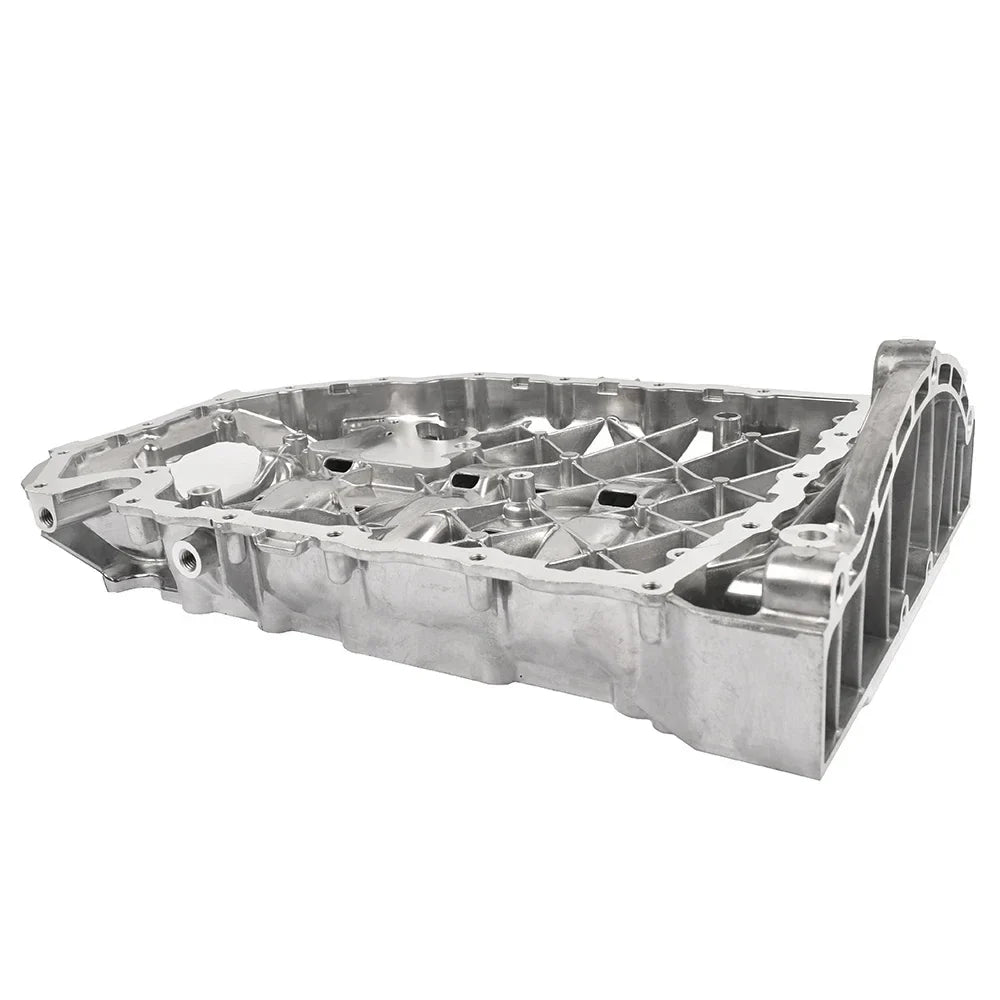 Srebrny metaliczny miska olejowa silnika ap01 z żeberkowaną konstrukcją i otworami montażowymi 06j103603ar 06j103603af tfsi quattro