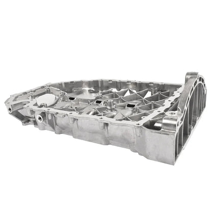 Srebrny metaliczny miska olejowa silnika ap01 z żeberkowaną konstrukcją i otworami montażowymi 06j103603ar 06j103603af tfsi quattro