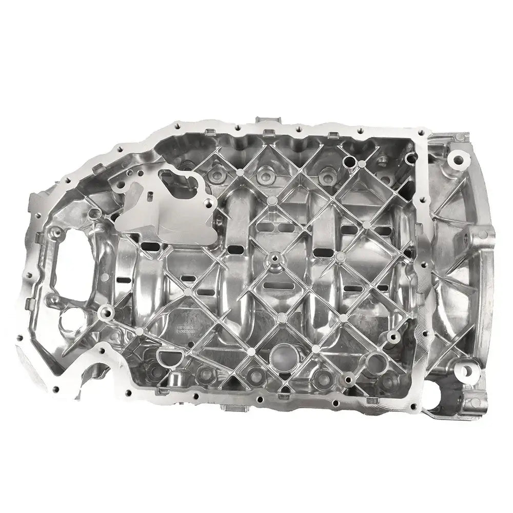 Srebrny metaliczny karter oleju silnikowego ap01 z wzorem diamentowej siatki i otworami montażowymi 06j103603ar 06j103603af tfsi quattro