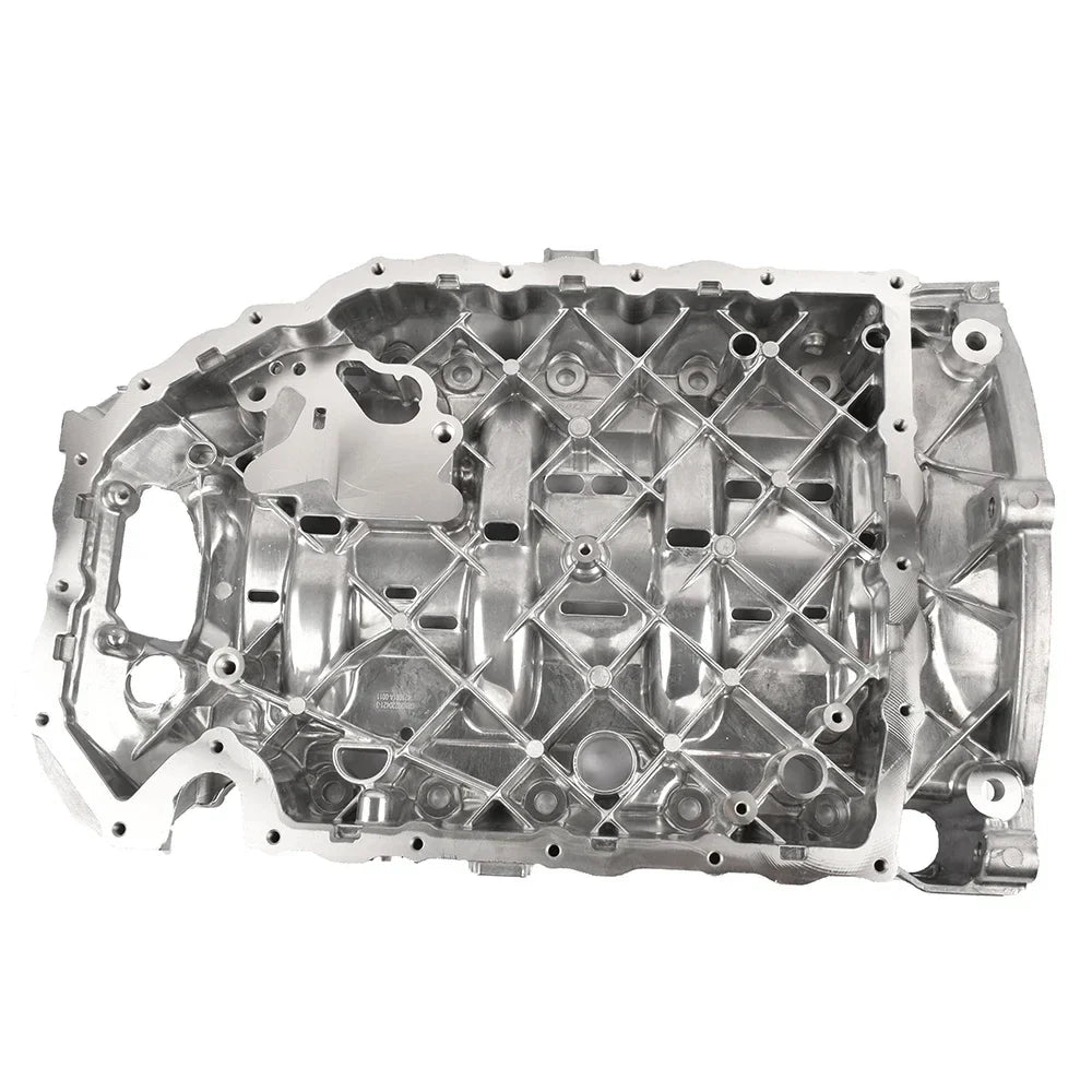 Srebrny metaliczny karter oleju silnikowego ap01 z wzorem diamentowej siatki i otworami montażowymi 06j103603ar 06j103603af tfsi quattro